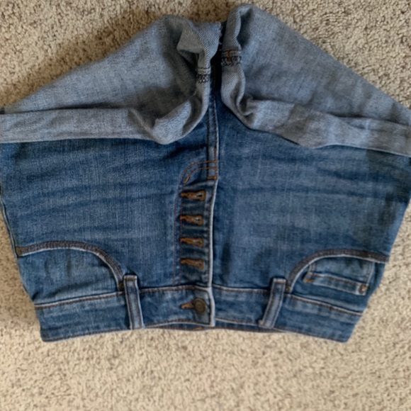 jean denim blue button shorts - Picture 1 of 4
